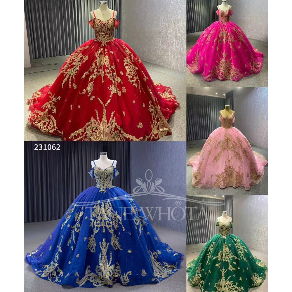 TW293 Vestido Debutante 15 Anos Spaghetti Straps Sweetheart Lace Up Back Sequined Embroidery Customized Blue Long Dress