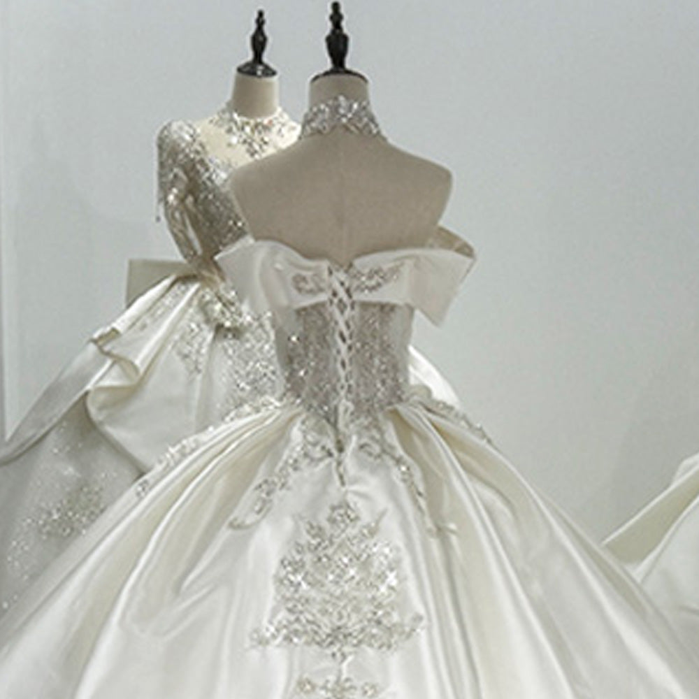 TW016 Wedding Dress Criss-Cross Lace Up Back Sleeveless Vestidos A Medida Ball Gown Bridal Dress