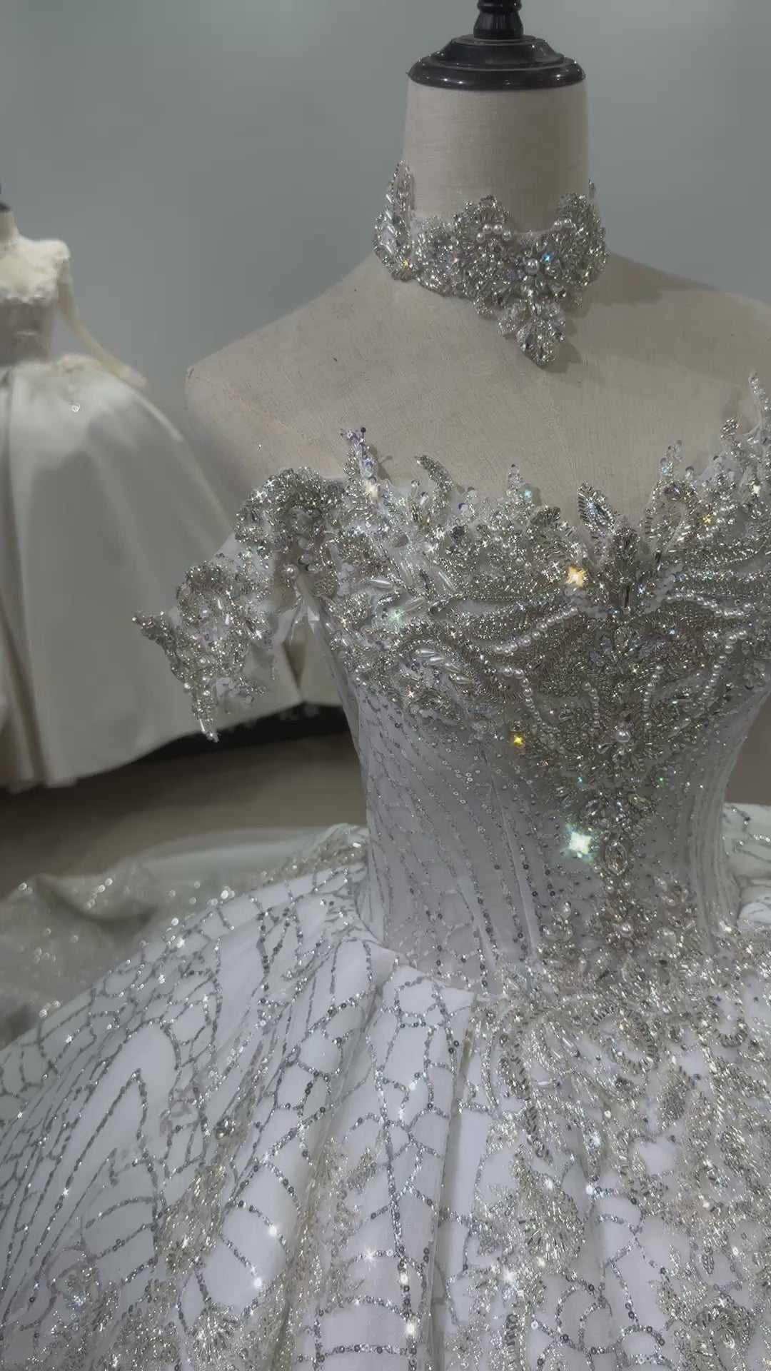 TW304 Vestidos De Novias Boda 2025 De Lujo Sweetheart Off Shoulder Lace Up Back Weeding Dress Sequined Beading Embroidery Bridal Dress