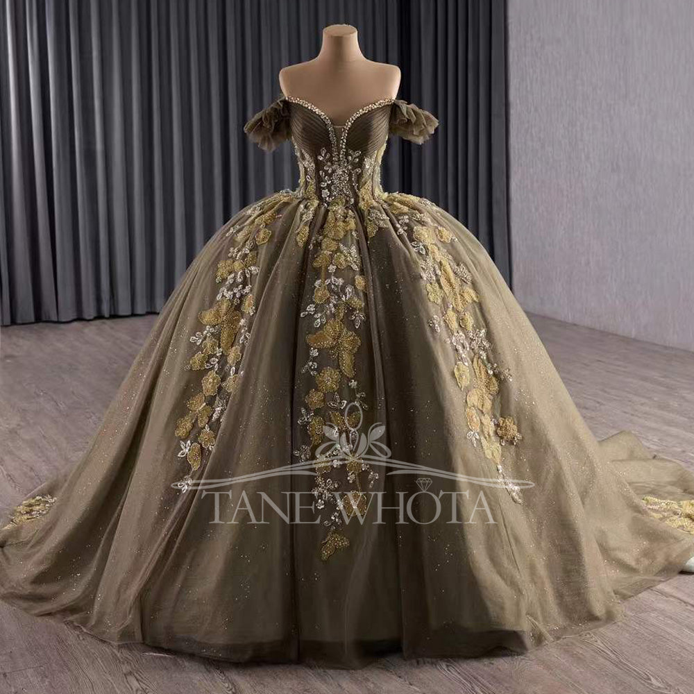 TW303 New Vestidos De 15 Quinceañera Luxury 2025 Sweetheart Appliques Flower Long Quinceanera Dress For Special Occasions
