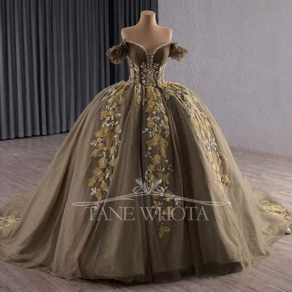 TW303 New Vestidos De 15 Quinceañera Luxury 2025 Sweetheart Appliques Flower Long Quinceanera Dress For Special Occasions