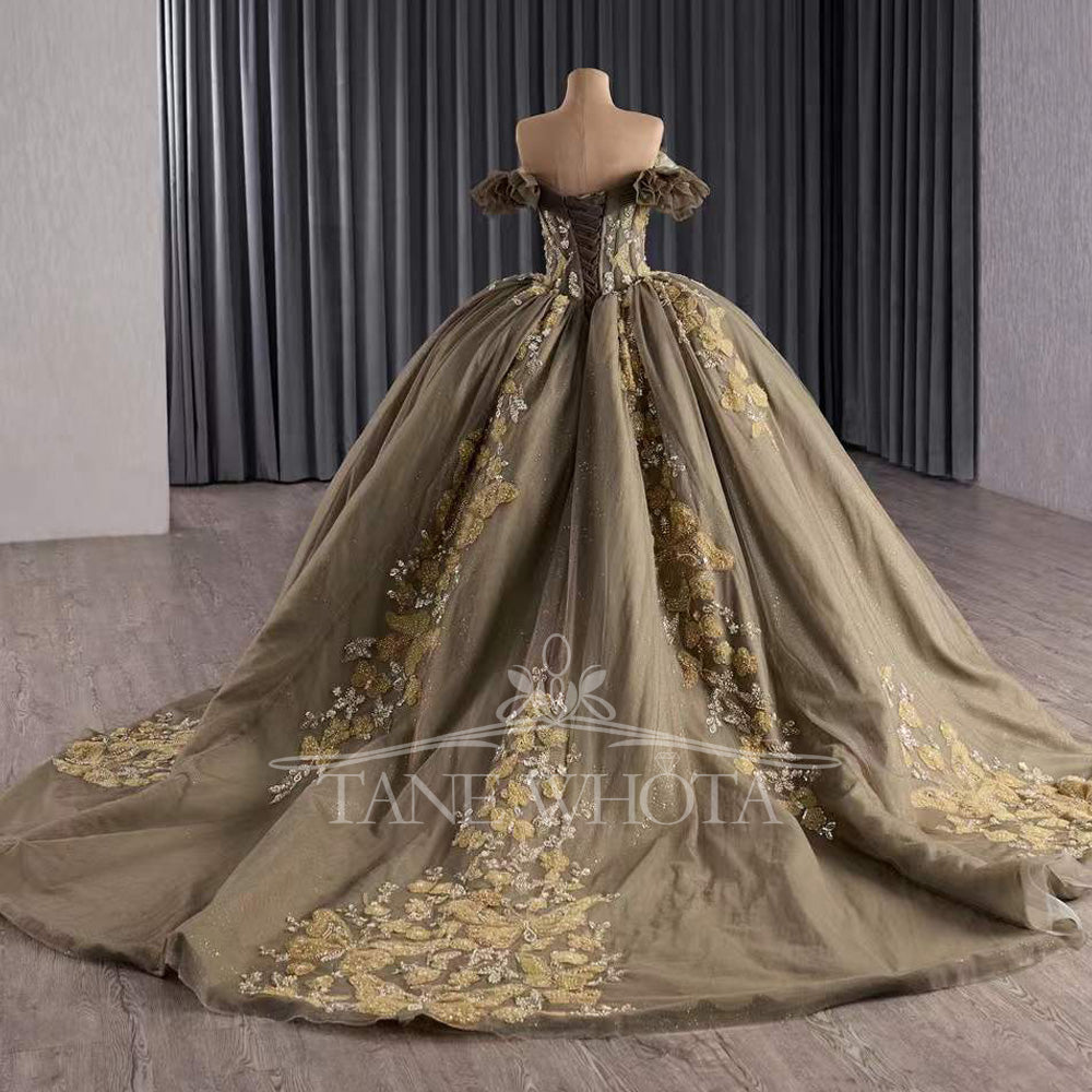 TW303 New Vestidos De 15 Quinceañera Luxury 2025 Sweetheart Appliques Flower Long Quinceanera Dress For Special Occasions
