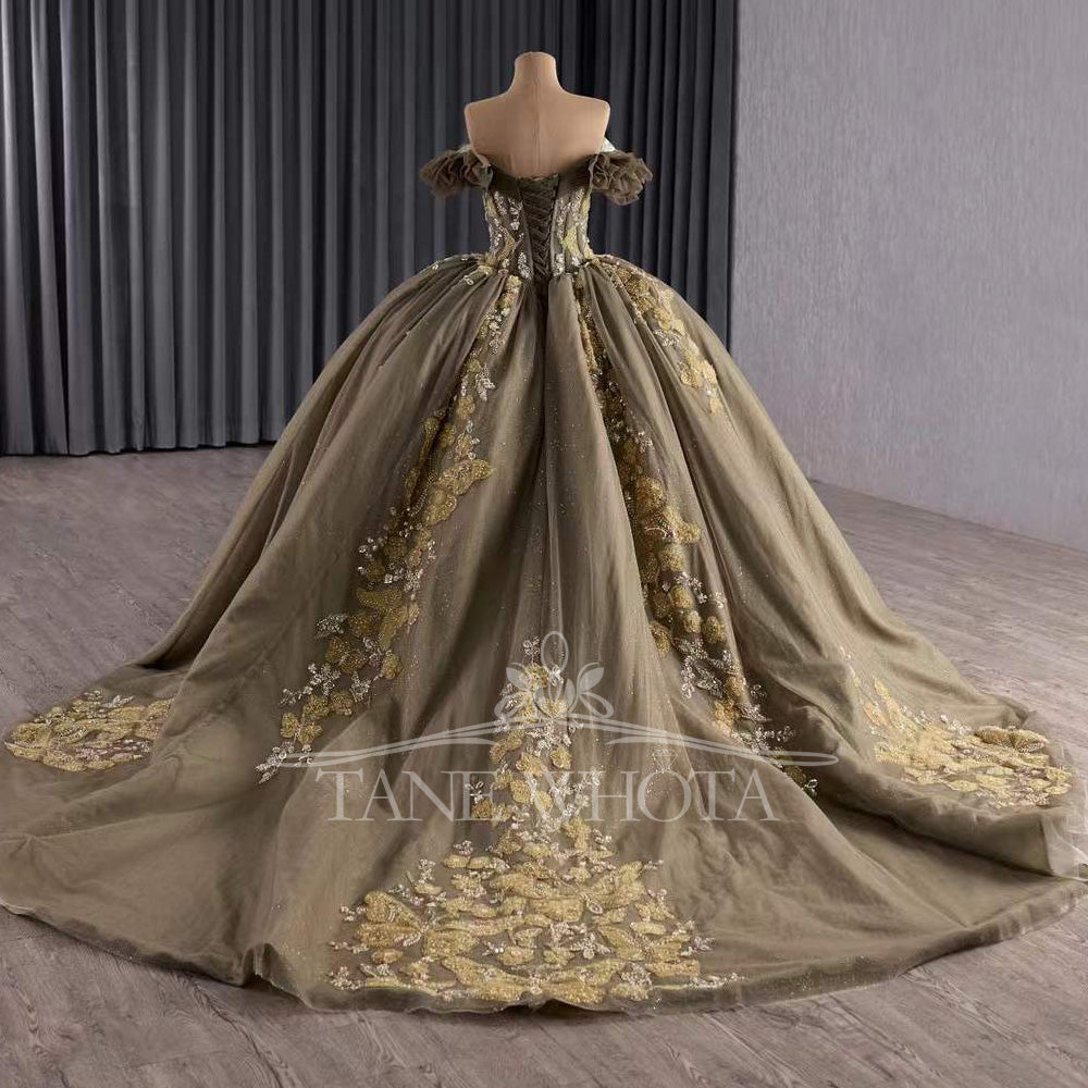 TW303 New Vestidos De 15 Quinceañera Luxury 2025 Sweetheart Appliques Flower Long Quinceanera Dress For Special Occasions