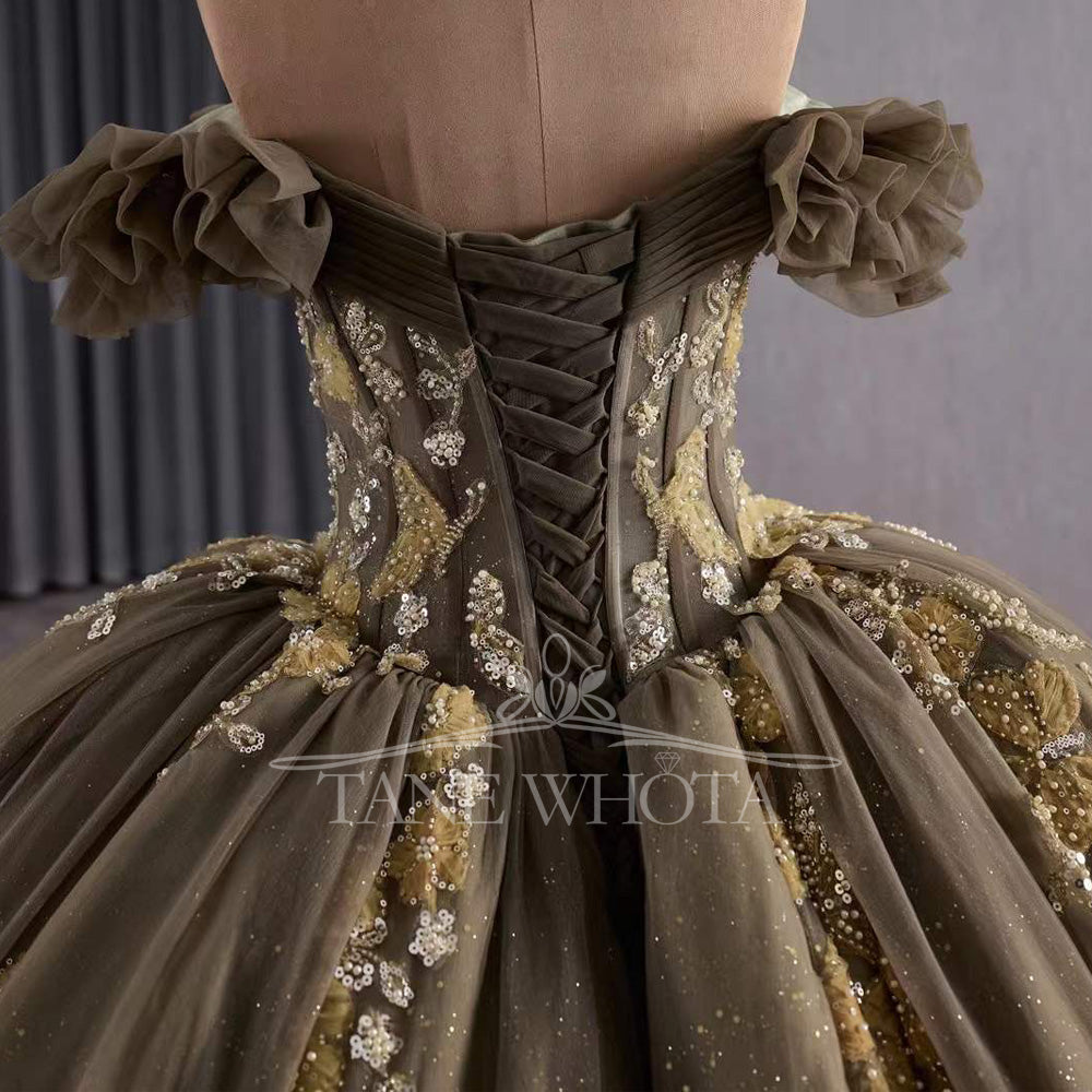 TW303 New Vestidos De 15 Quinceañera Luxury 2025 Sweetheart Appliques Flower Long Quinceanera Dress For Special Occasions