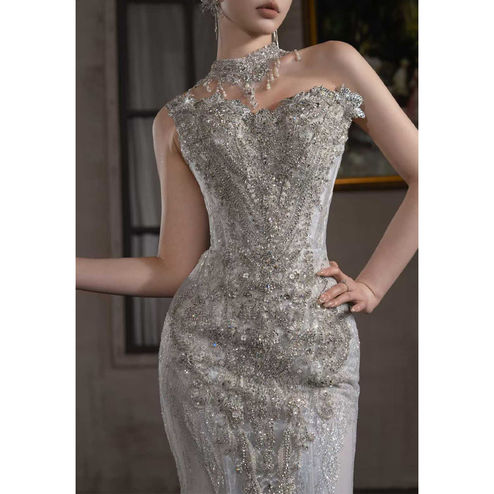 TW660 Sweetheart Embroidery Beading Sequined Detachable Jacket Wedding Dress Sheath Vestido De Noiva Customized For Brides