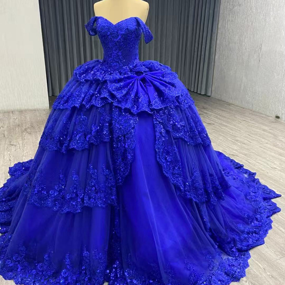 TW124 Vestidos Quinceañeras Estilo Princesa Off Shoulder Sweetheart Appliques Lace Up Back Pink Princess Quinceanera Dress 2025