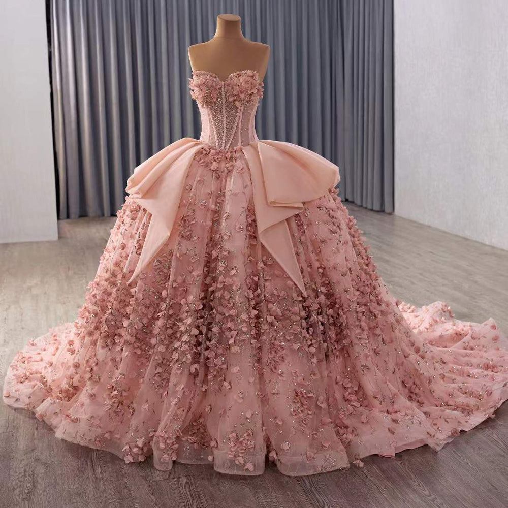 TW098 Vestidos De 15 Años Quinceañeras Sleeveless Sweetheart Appliques Lace Up Back Pink Or Purple Long Dress For Special Occasions