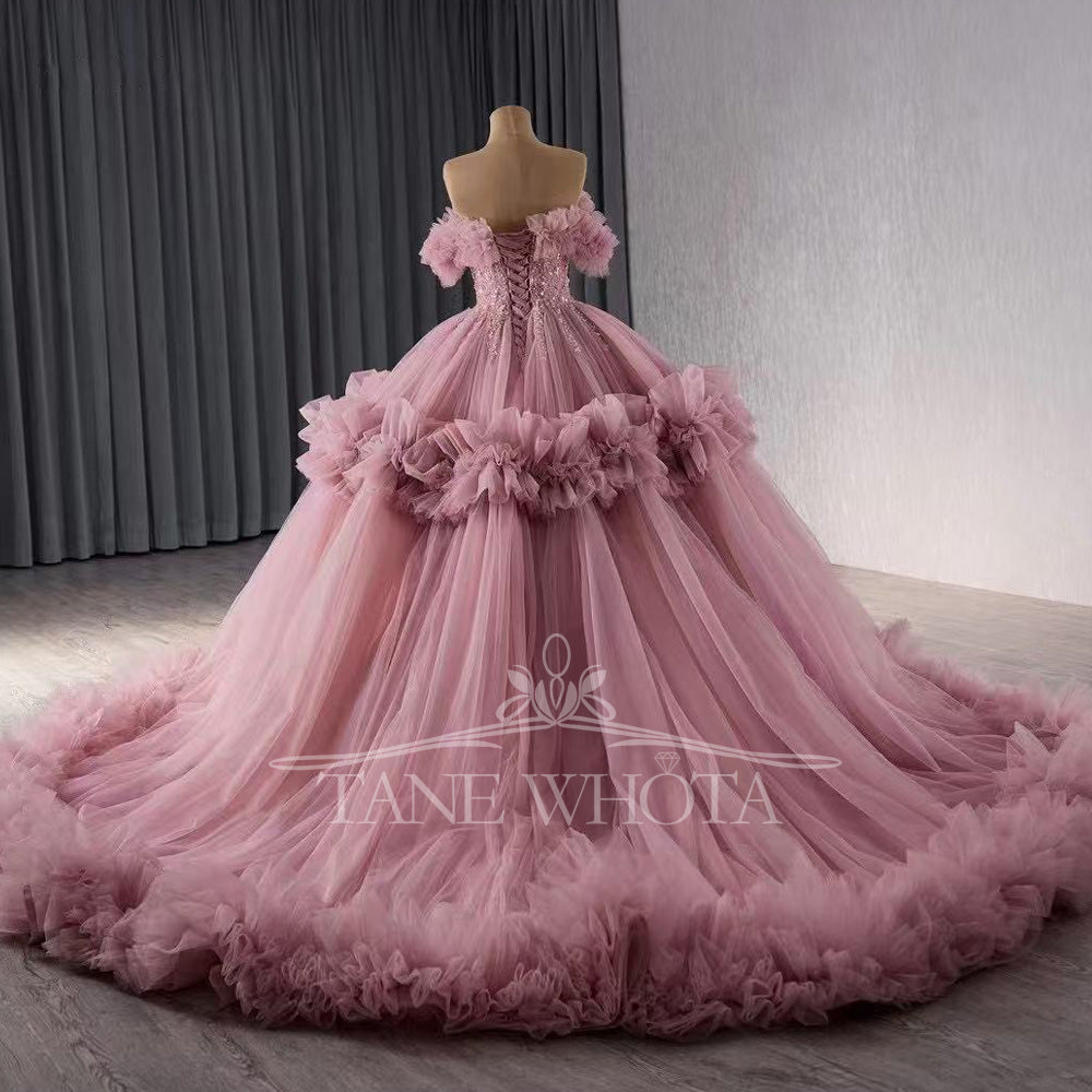 TW455 Luxury Quinceanera Dress Vestido De Quinceañeras Strapless Lace-Up Back Sequined Beading Customized Girls Latin Party Gown