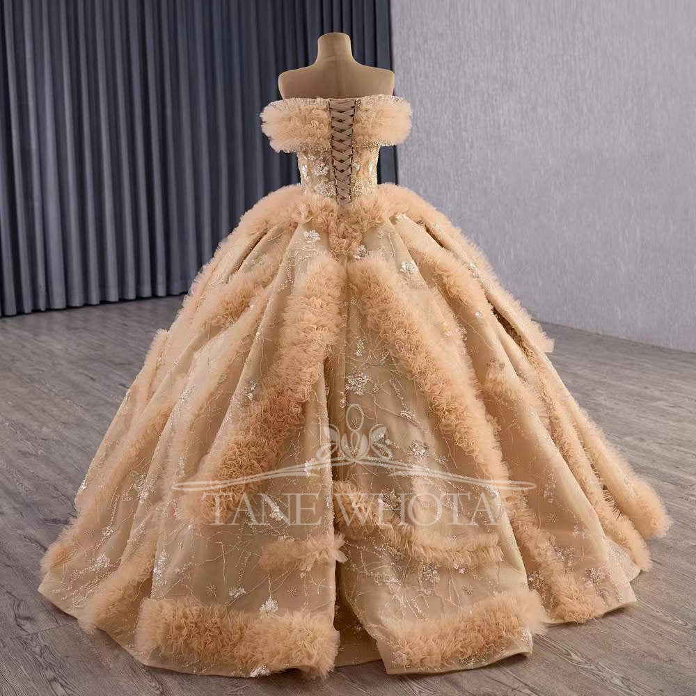 TW464 Sweetheart Quinceañera Dress Lace Up Back Crystal Sequined Orange Long Gown For 15th Birthday Luxury Customizable Vestido De 15