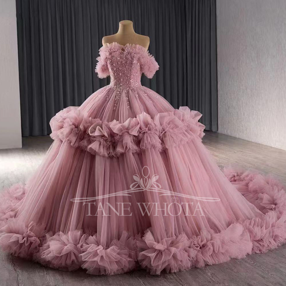 TW455 Luxury Quinceanera Dress Vestido De Quinceañeras Strapless Lace-Up Back Sequined Beading Customized Girls Latin Party Gown