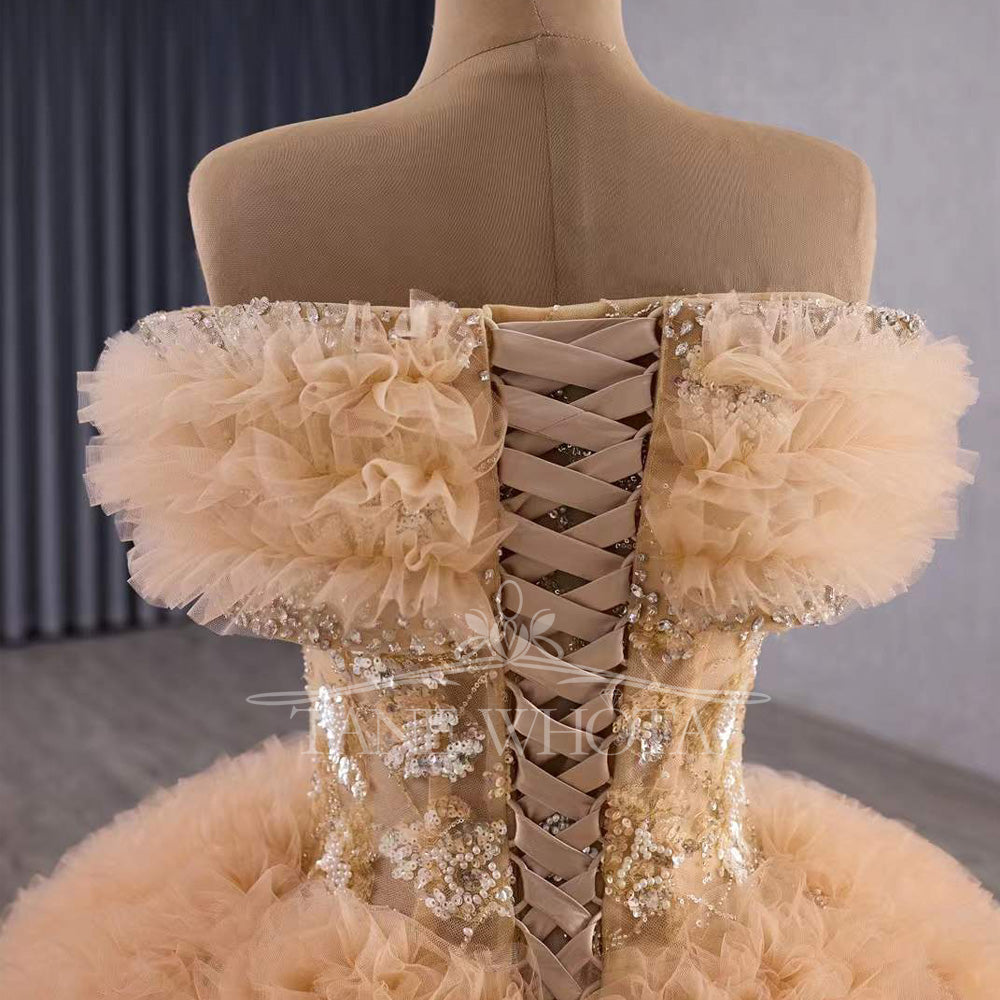 TW464 Sweetheart Quinceañera Dress Lace Up Back Crystal Sequined Orange Long Gown For 15th Birthday Luxury Customizable Vestido De 15