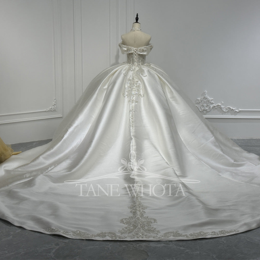 TW803 Abito Da Sposa 2025 Wedding Dress Strapless Off The Shoulder Beading Crystal Embroidery Lace-Up Back Customizable Fit