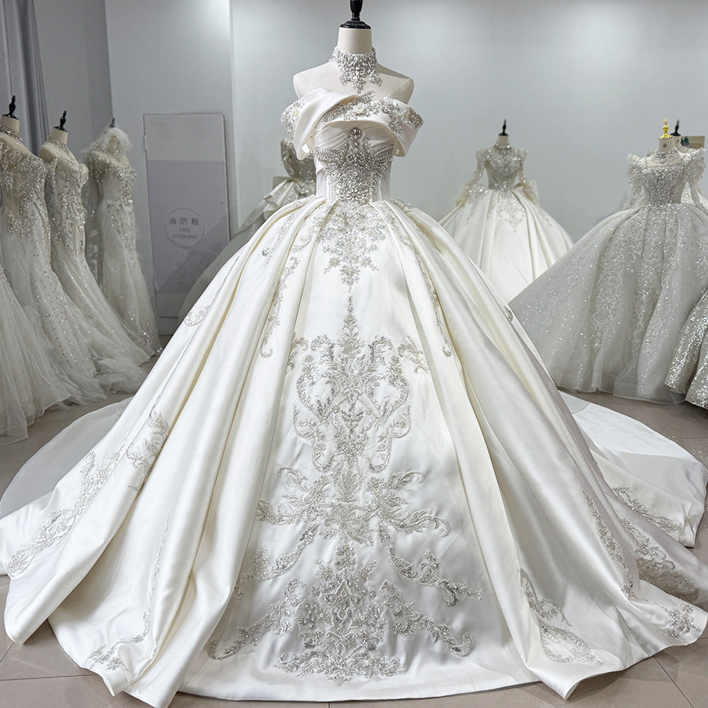 TW016 Wedding Dress Criss-Cross Lace Up Back Sleeveless Vestidos A Medida Ball Gown Bridal Dress