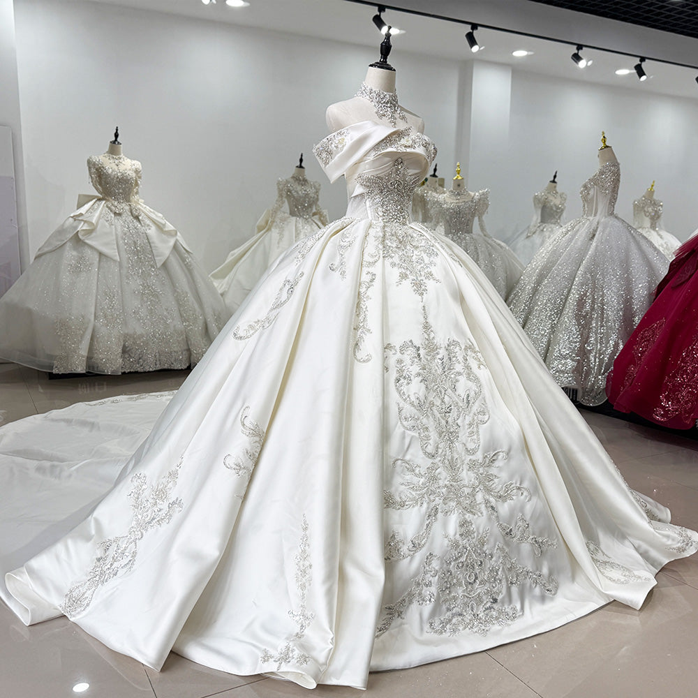 TW016 Wedding Dress Criss-Cross Lace Up Back Sleeveless Vestidos A Medida Ball Gown Bridal Dress