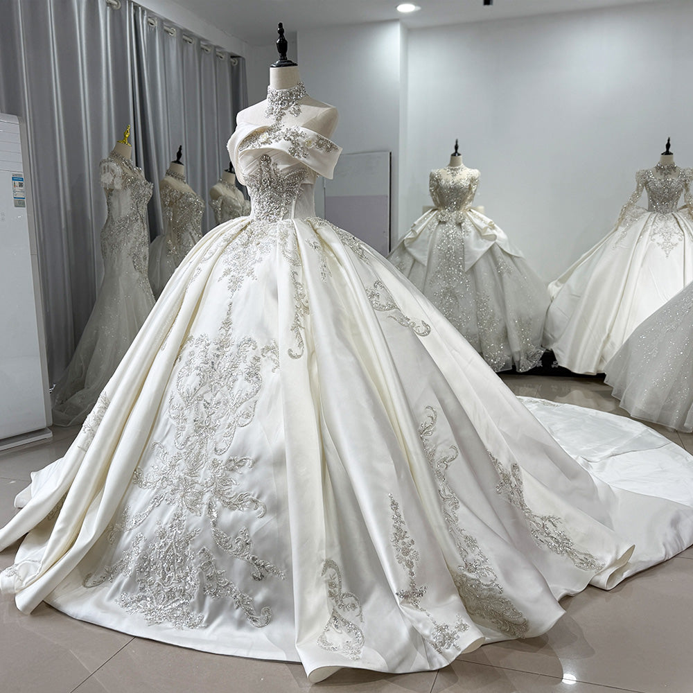 TW016 Wedding Dress Criss-Cross Lace Up Back Sleeveless Vestidos A Medida Ball Gown Bridal Dress