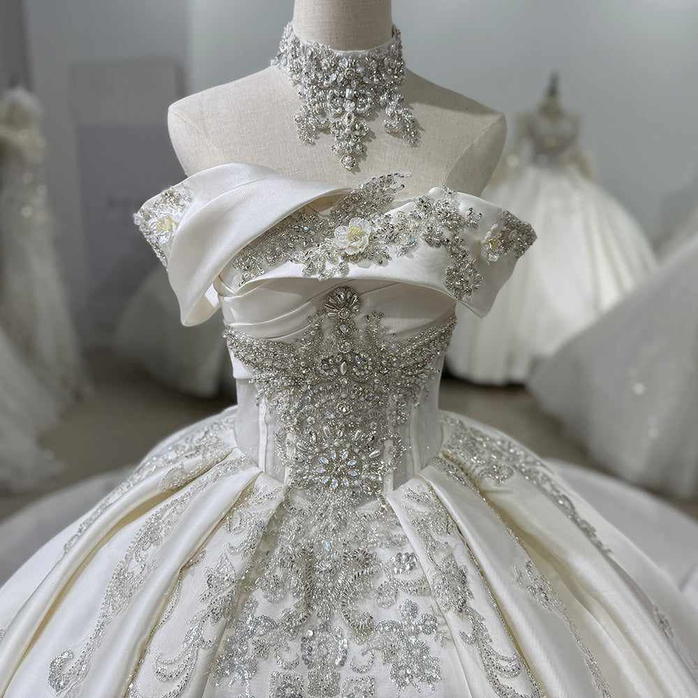 TW016 Wedding Dress Criss-Cross Lace Up Back Sleeveless Vestidos A Medida Ball Gown Bridal Dress