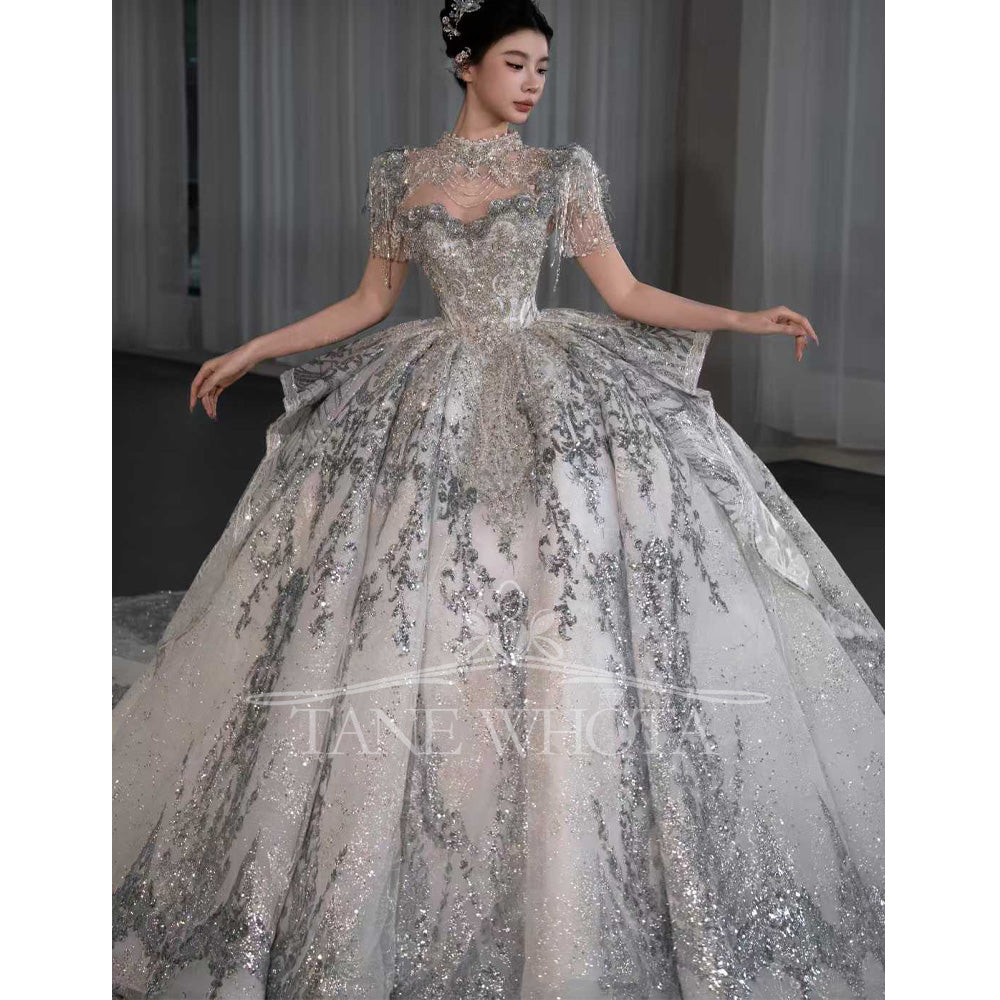 TW677 Sweetheart Detachable Jacket Beaded Sequined Ball Gown Wedding Dress Sexy Customizable Novias Vestidos