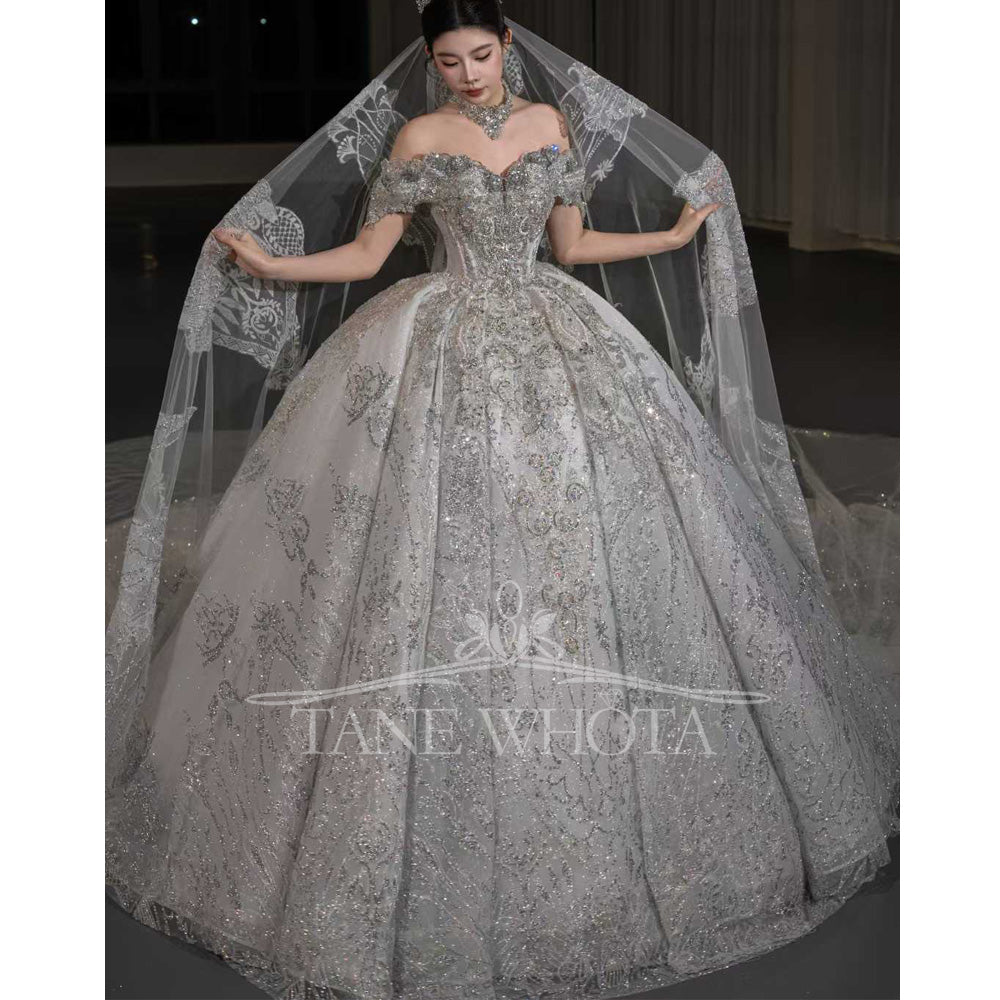 TW680 Sweetheart Off-Shoulder Beaded Sequined Embroidery Wedding Dress Sexy Customized Robe De Mariée 2026