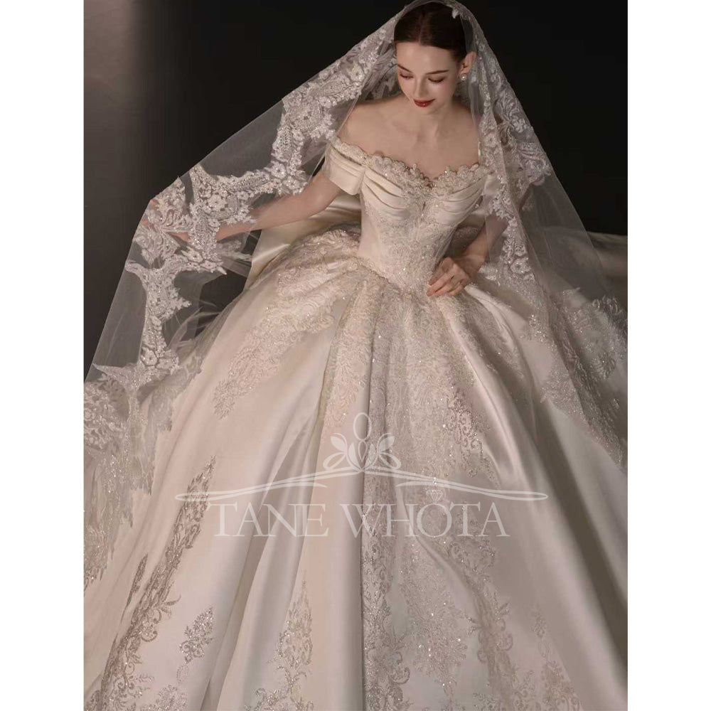 TW731 Luxury Sweetheart Off-Shoulder Wedding Dress Embroidered Sequined Ball Gown Customizable Noiva Casamento Vestido