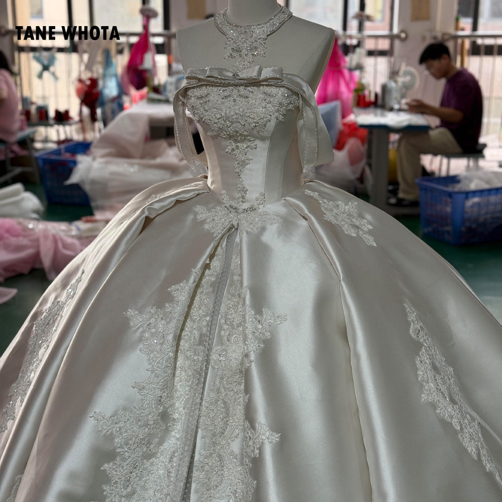 TW236 Wedding Dresses 2025 Luxury Strapless Wedding Dress Lace Up Back Ball Gown Sequined Beading Embroidery Customized Bridal Dress