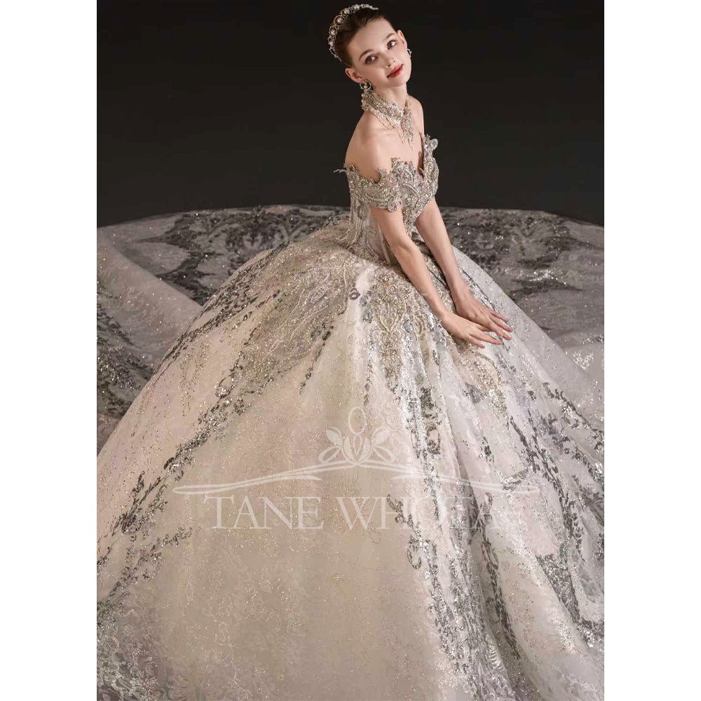 TW737 Sweetheart Off-Shoulder Wedding Dress With Embroidery Sequined Crystal Beading Customizable Mariage Robe For Women