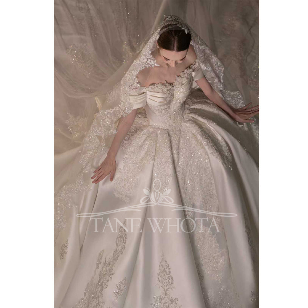 TW731 Luxury Sweetheart Off-Shoulder Wedding Dress Embroidered Sequined Ball Gown Customizable Noiva Casamento Vestido