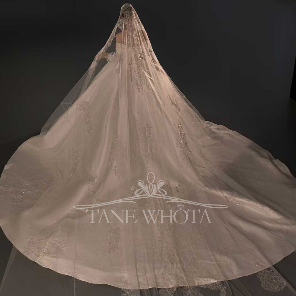 TW730 Luxury Strapless Wedding Dress Long Sleeve Embroidery Sequined Ball Gown Customized Noiva Casamento Vestido