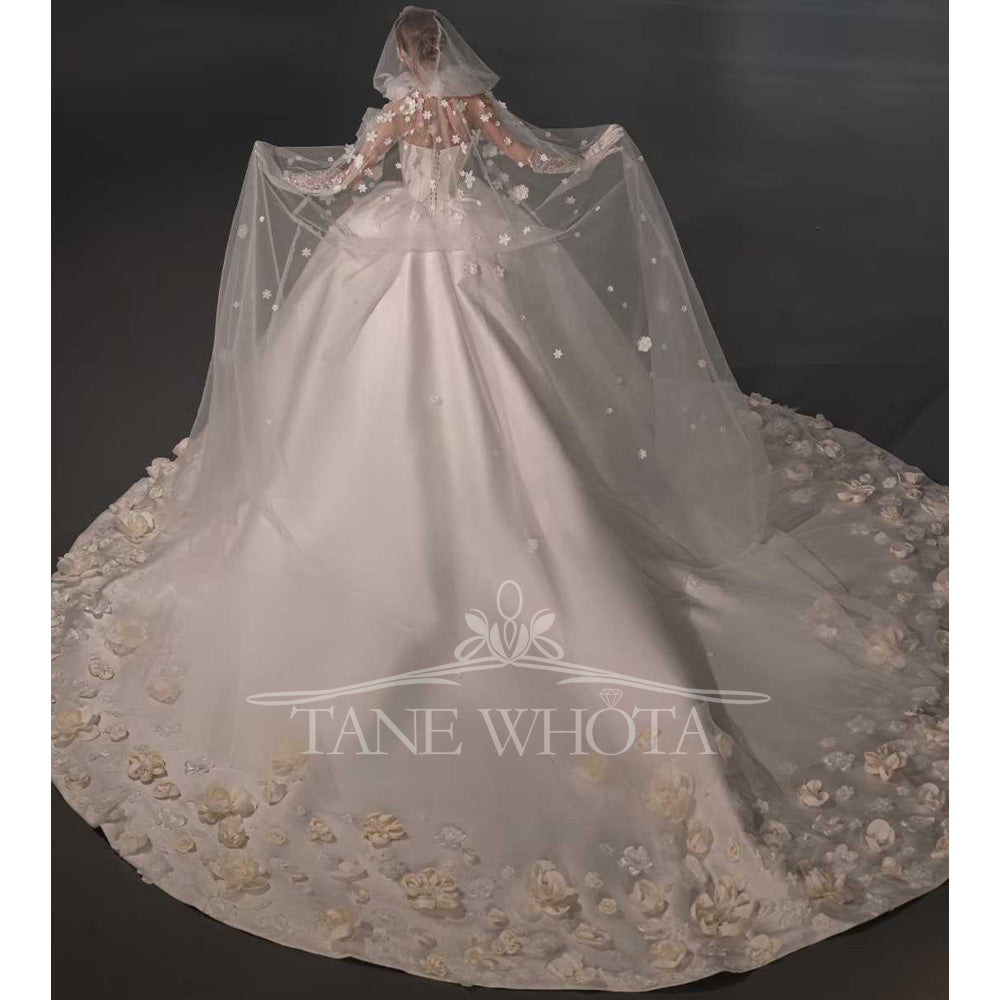TW733 Sweetheart Sleeveless Appliques Ruched Ball Gown Bridal Dress Customized Wedding Dress