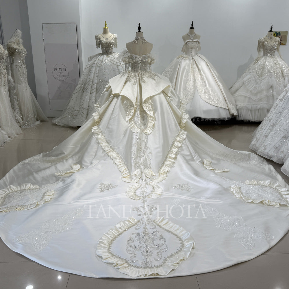 TW519 Sweetheart Off-Shoulder Crystal Beaded Sequined Wedding Dress 2025 Lace-Up Back Customized Ball Gown For Women Vestido De Noiva