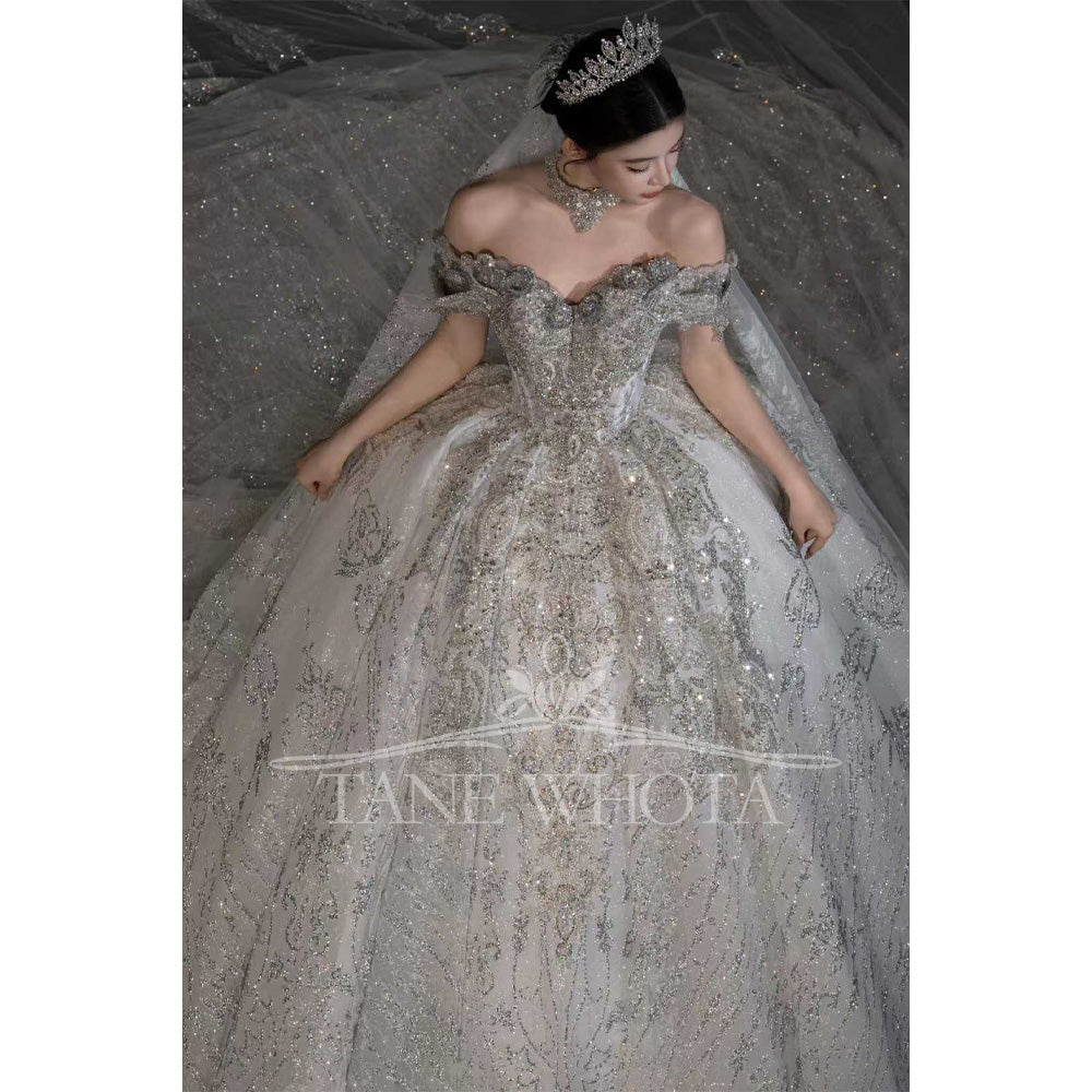 TW680 Sweetheart Off-Shoulder Beaded Sequined Embroidery Wedding Dress Sexy Customized Robe De Mariée 2026