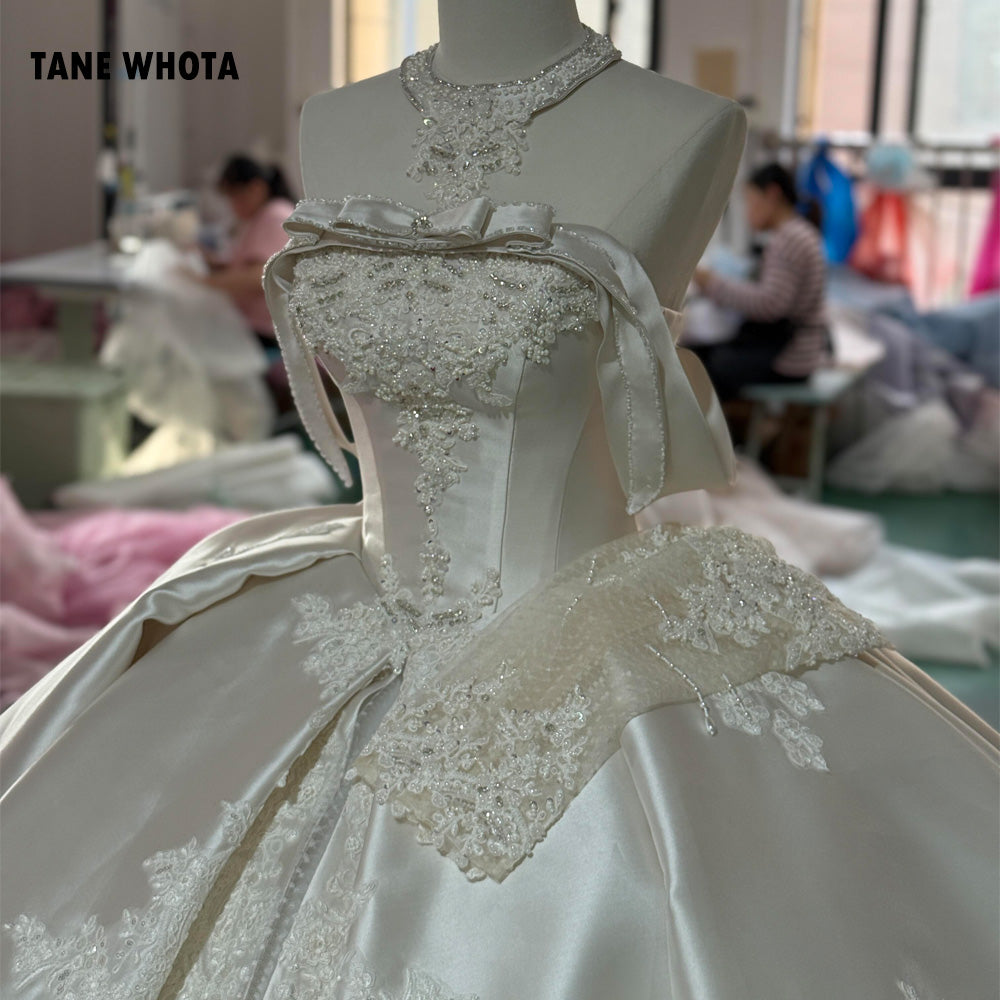 TW236 Wedding Dresses 2025 Luxury Strapless Wedding Dress Lace Up Back Ball Gown Sequined Beading Embroidery Customized Bridal Dress