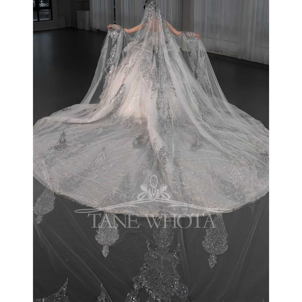 TW677 Sweetheart Detachable Jacket Beaded Sequined Ball Gown Wedding Dress Sexy Customizable Novias Vestidos