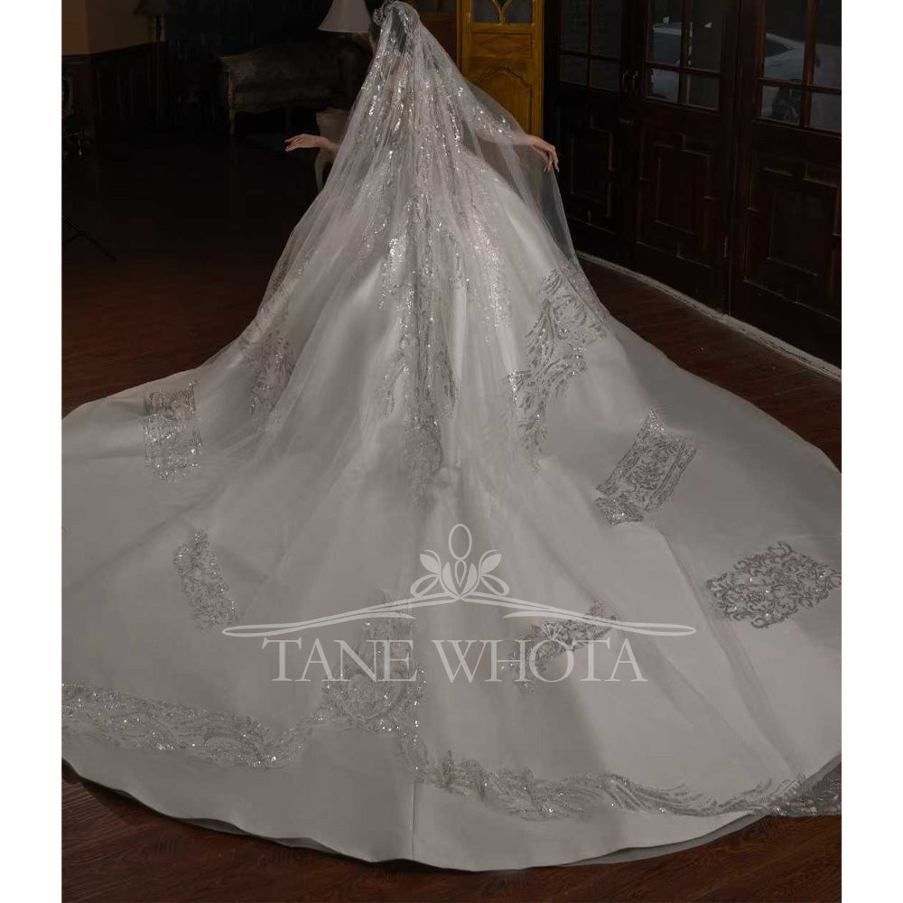 TW655 Luxury Brautkleider 2026 V-Neck Long Sleeve Beaded Sequined Ball Gown Wedding Dress Customized Ceremony Robe For Mariée