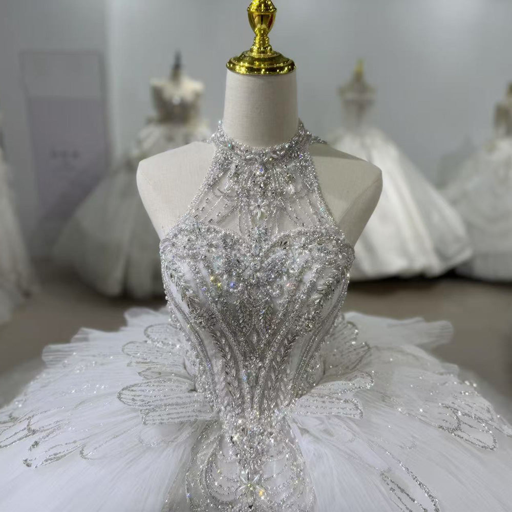 TW029 2 Wear Vestido Blanco Boda Civil Wedding Gown Dress Halter Keyhole Back Shiny Bride Wedding Dresses