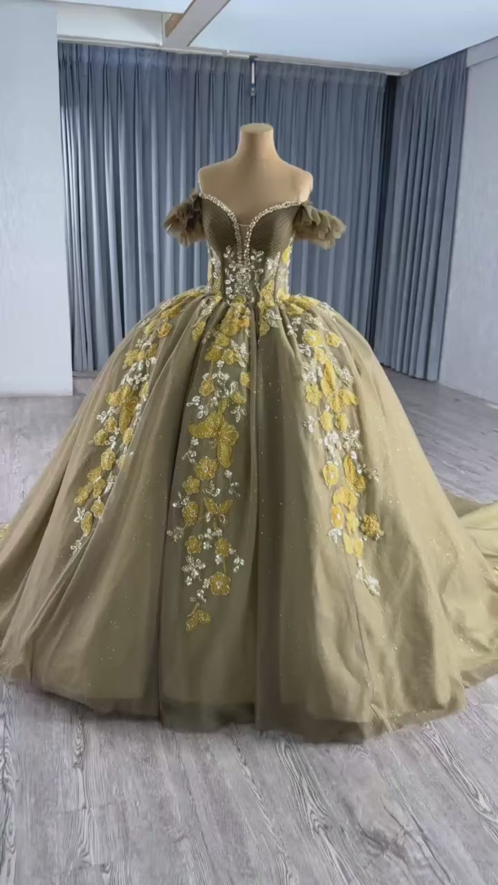 TW303 New Vestidos De 15 Quinceañera Luxury 2025 Sweetheart Appliques Flower Long Quinceanera Dress For Special Occasions