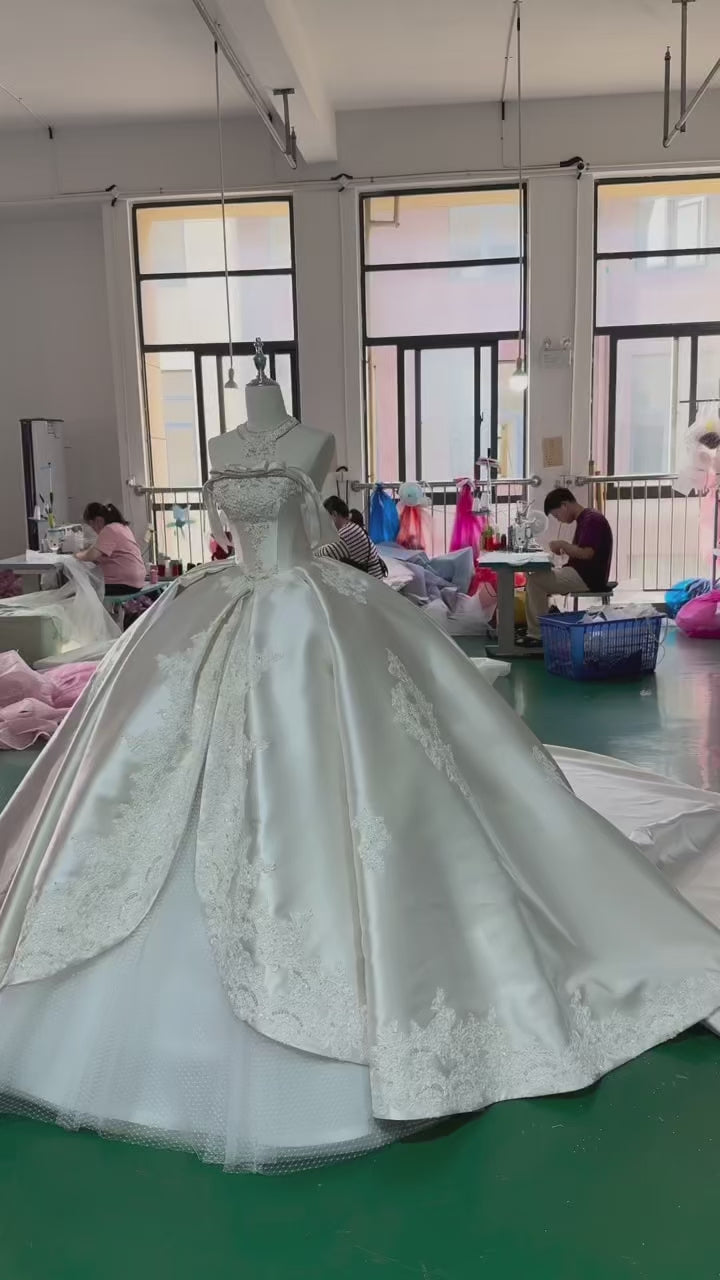 TW236 Wedding Dresses 2025 Luxury Strapless Wedding Dress Lace Up Back Ball Gown Sequined Beading Embroidery Customized Bridal Dress