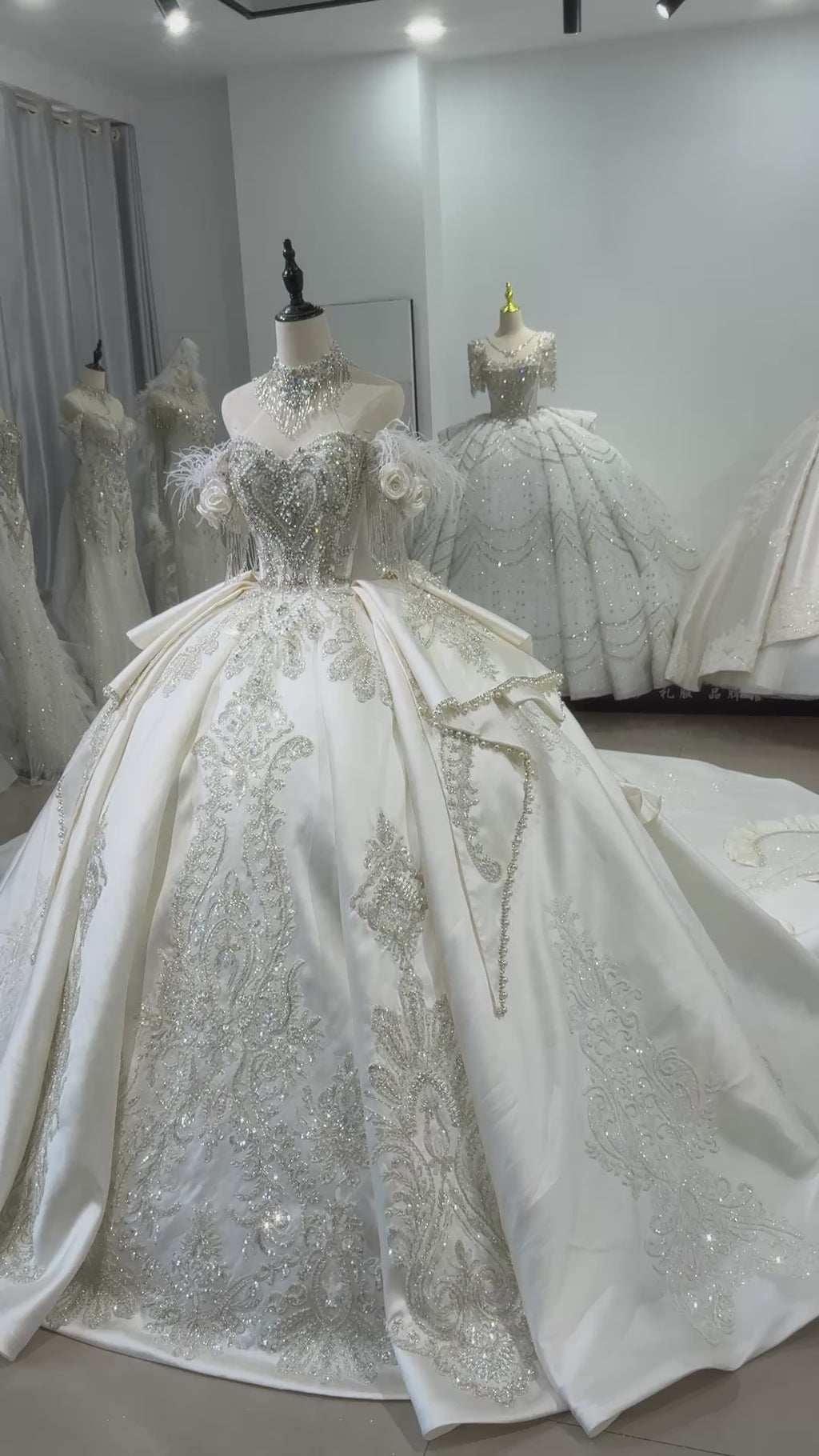 TW519 Sweetheart Off-Shoulder Crystal Beaded Sequined Wedding Dress 2025 Lace-Up Back Customized Ball Gown For Women Vestido De Noiva