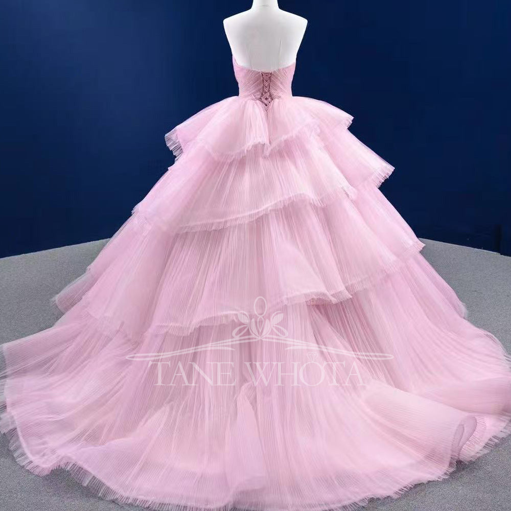 TW450 Pink Vestido De 15 Años Quinceañera Sweetheart Ball Gown Beading Crystal Evening Gown XV Quinceanera Dresses